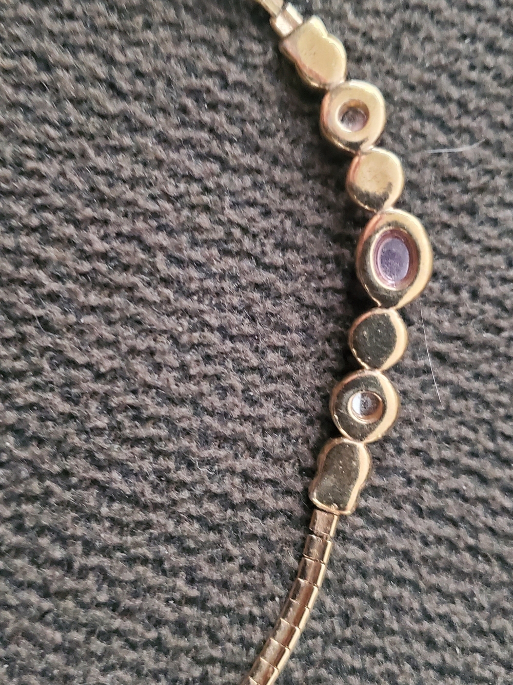 Source Unknown Silver-Tone Necklace with Purple Gemstones - Picture 3 of 5